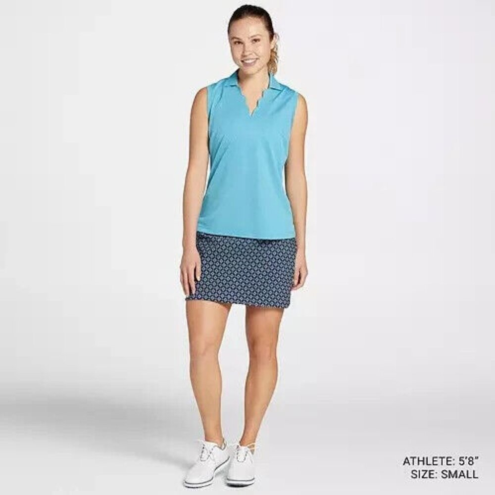 NWT Walter Hagen Women's Clubhouse Scallop Sleeveless Golf Polo Size Small